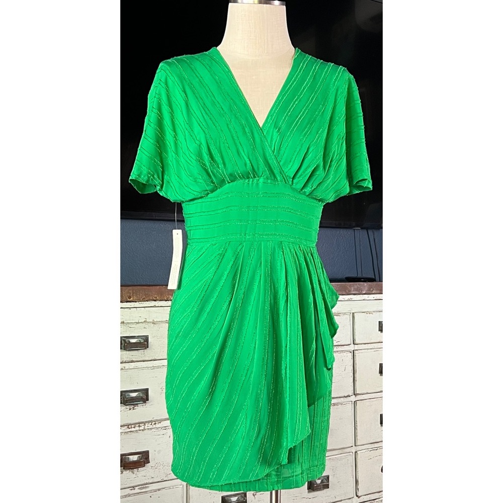 Anthropologie Green Mini Dress 0p View 5